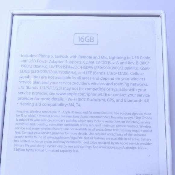 APPLE iPHONE 5 BOX ONLY 16GB Original Packaging OEM STICKERS 2012 USA Steve Jobs - Picture 6 of 12